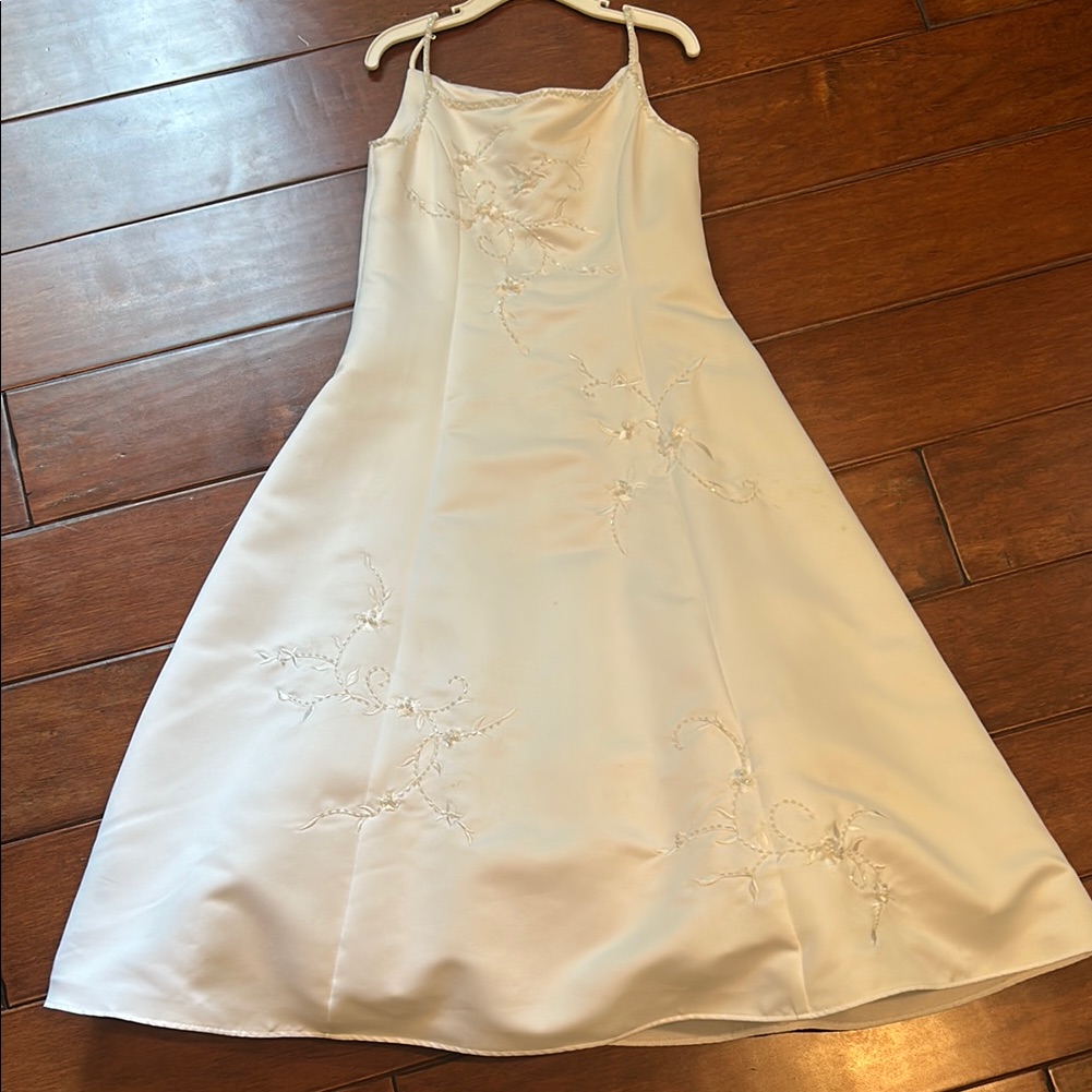American Princess White Formal Dress - First Communion Or Wedding/Flower Girl